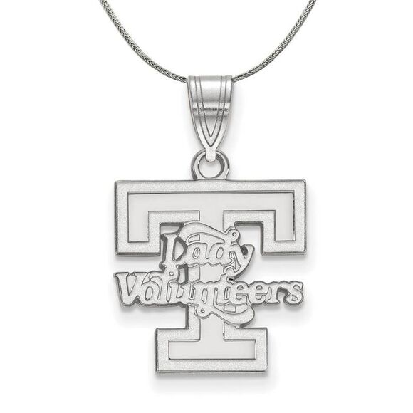 Sterling Silver U. of Tennessee Medium Lady Vols Necklace - 24 Inch